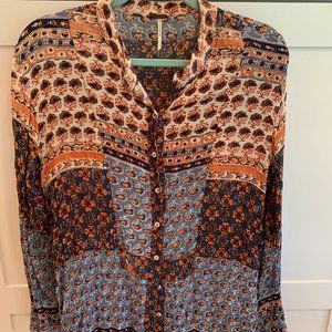 Free People Patterned Button Down